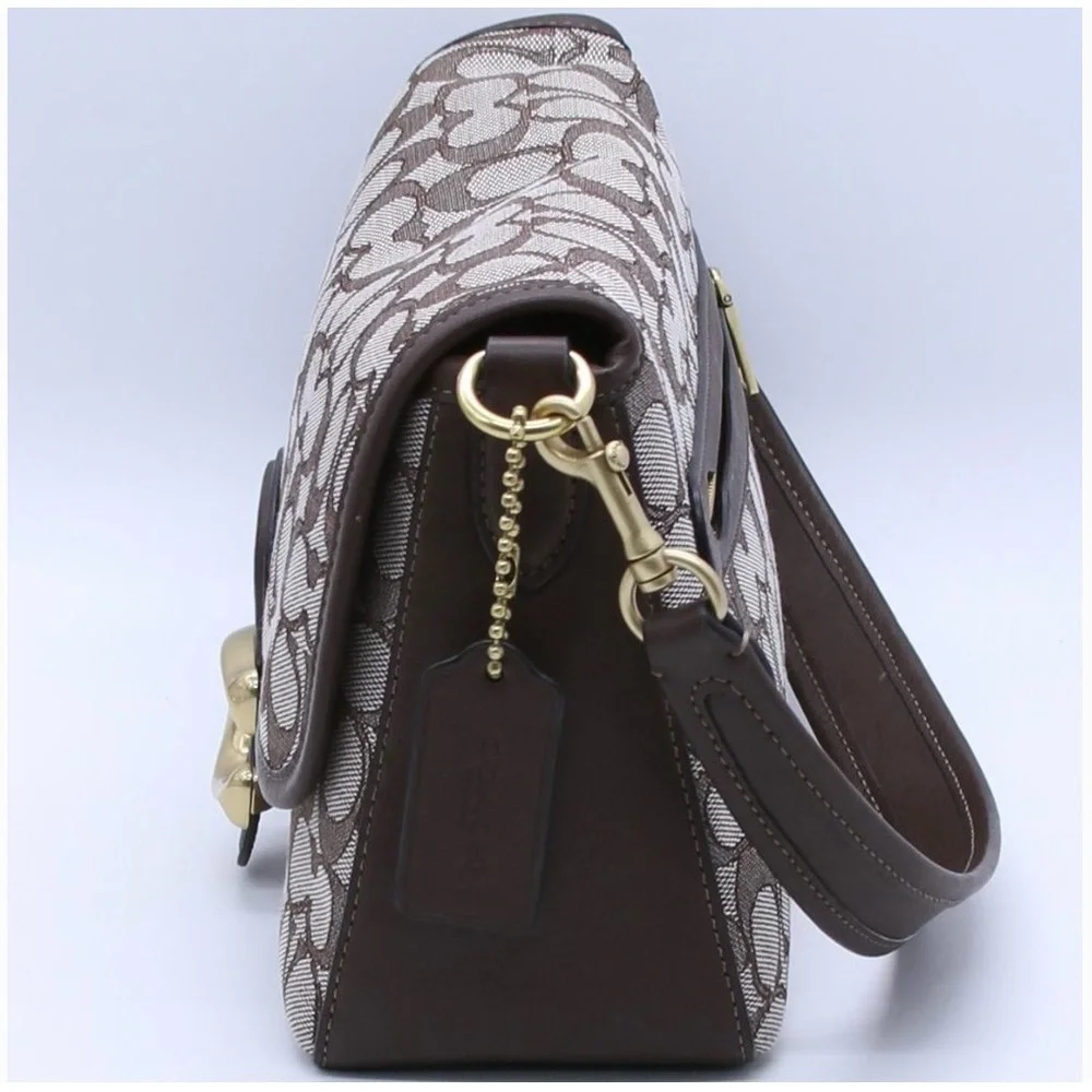 Coach Soft Tabby Signature Shoulder Crossbody Bag in Maple - Picture 13 of 16